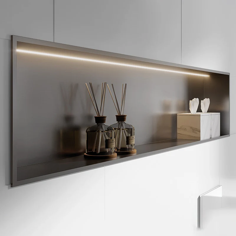 Single-layer stainless steel niche with Light Trough